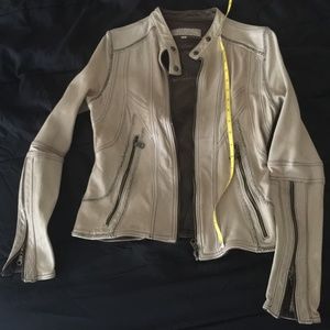 ALAN MICHAEL CAMEL COLORED Leather Jacket